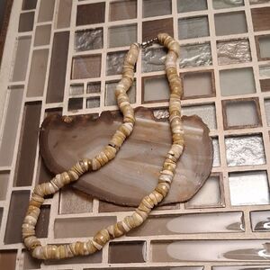 Vintage Tan and Cream Beaded Necklace